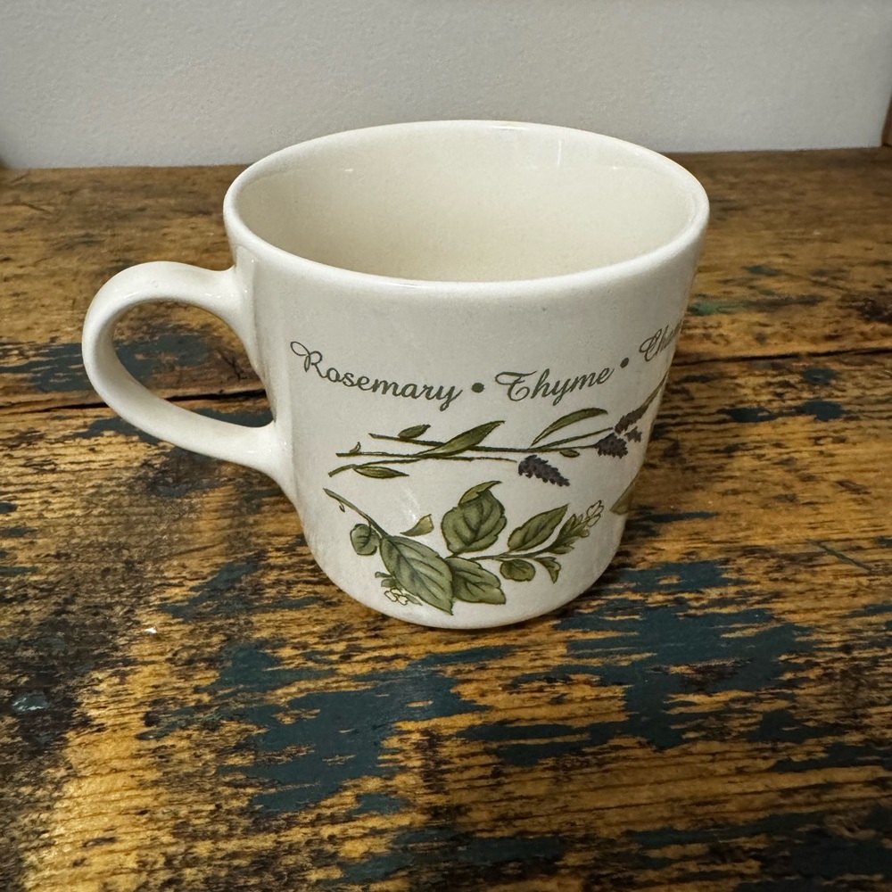 Corelle Herb Design Mugs with Green Accents